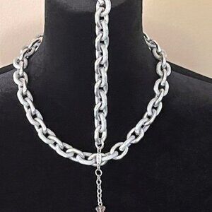 Sabika Silver Chain Link Bracelet & Necklace
